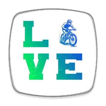 Vintage mountain bike design for mountain bike - Square fridge magnet - white - Front