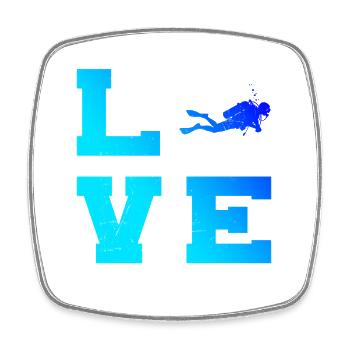 Iconic diving motif - Square fridge magnet - white - Front