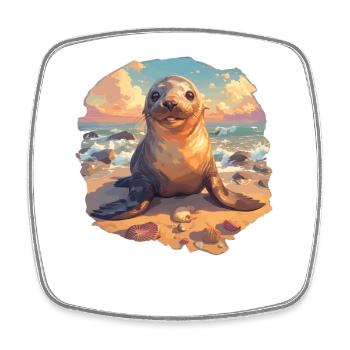 Sea Lions Sea Lion - Square fridge magnet - white - Front