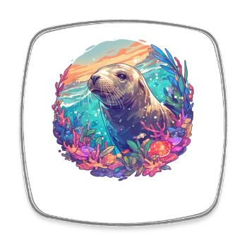 Sea Lions Sea Lion - Square fridge magnet - white - Front