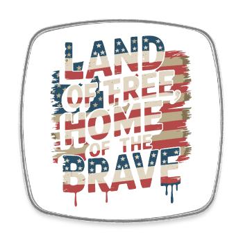 Land of the Free - USA Vintage Flag - Square fridge magnet - white - Front