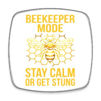 Beekeeper Mode Statement Design - Viereckiger Kühlschrankmagnet - Weiß - Vorne