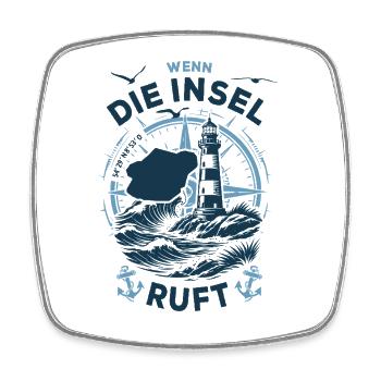 Nordstrand | Wenn die Insel ruft - Wellen Nordsee - Viereckiger Kühlschrankmagnet - Weiß - Vorne