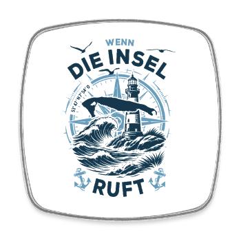 Wangerooge | Wenn die Insel ruft - Wellen Nordsee - Viereckiger Kühlschrankmagnet - Weiß - Vorne