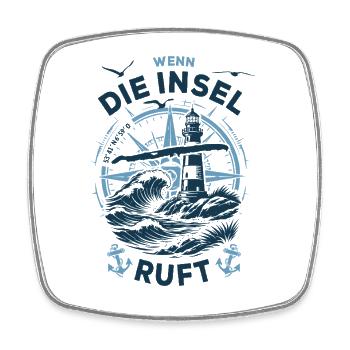 Juist | Wenn die Insel ruft - Wellen Nordsee - Viereckiger Kühlschrankmagnet - Weiß - Vorne