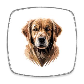 Golden Retriever Chien Chien Maman Amoureuse des Chiens - Magnet carré - blanc - Devant