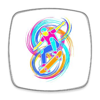 Skateboarders - Square fridge magnet - white - Front
