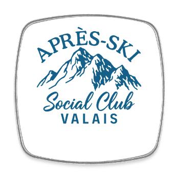 Après Ski Social Club Valais - Square fridge magnet - white - Front