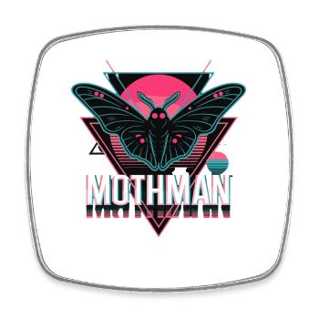  Mothman Retro Synthwave Kryptid Urban Legend 80er - Viereckiger Kühlschrankmagnet - Weiß - Vorne