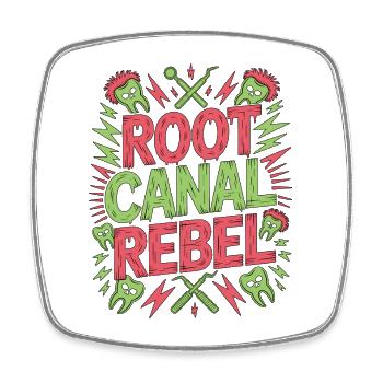 Periodontist Root Canal Rebel Dental Specialist - Square fridge magnet - white - Front