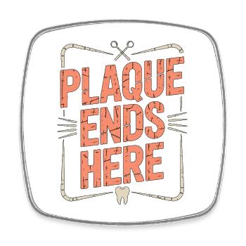 La plaque parodontiste s’arrête ici Soins de santé dentaire - Magnet carré - blanc - Devant