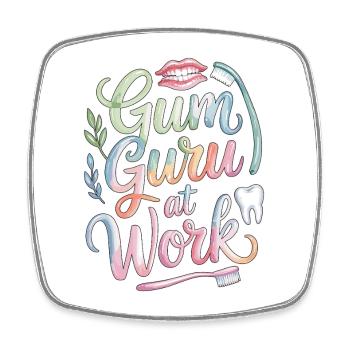 Periodontist Gum Guru At Work Dental Health Care - Square fridge magnet - white - Front