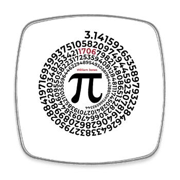 Pi Erfinder | William Jones 1706 | Kreiszahl - Viereckiger Kühlschrankmagnet - Weiß - Vorne