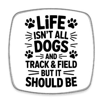 Athletics Saying Dog Athletics Gift - Square fridge magnet - white - Front