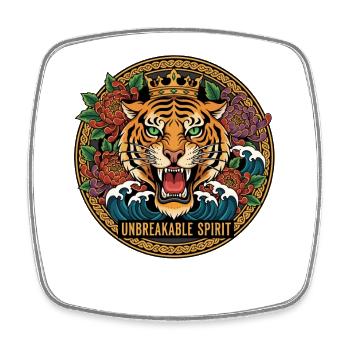 Tiger Unbreakable Spirit - Square fridge magnet - white - Front
