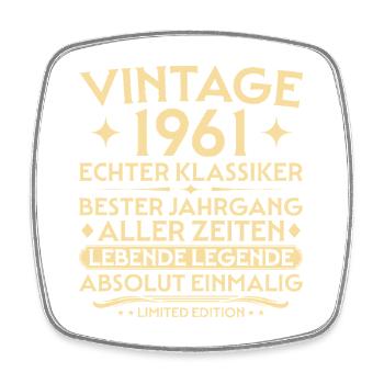 Anniversaire 1961 Vintage Real Classic - Magnet carré - blanc - Devant