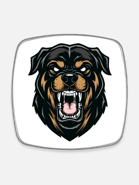 Rottweiler Alpha Guardian Dog Stärke - Viereckiger Kühlschrankmagnet - Weiß