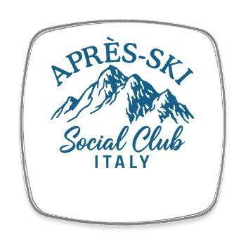 Après Ski Social Club Italie Skiing - Magnet carré - blanc - Devant