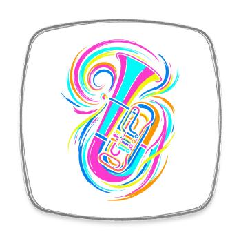 Tuba - Square fridge magnet - white - Front