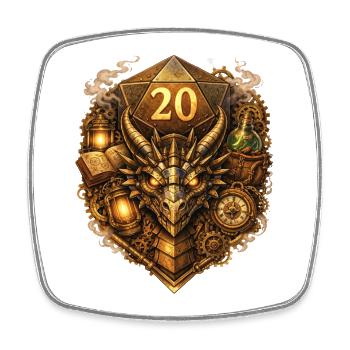 T-shirt Donjons & Dragons steampunk fantasy - Viereckiger Kühlschrankmagnet - Weiß - Vorne