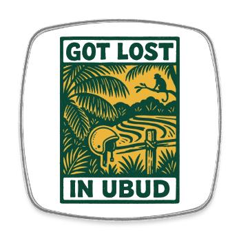 In Ubud verloren | Bali Reise Vibe - Viereckiger Kühlschrankmagnet - Weiß - Vorne