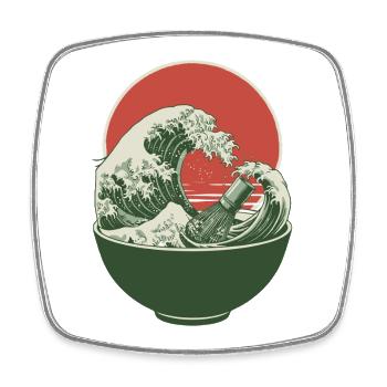 Matcha Tea Wave Green Matcha Bowl Japanese Sun - Viereckiger Kühlschrankmagnet - Weiß - Vorne