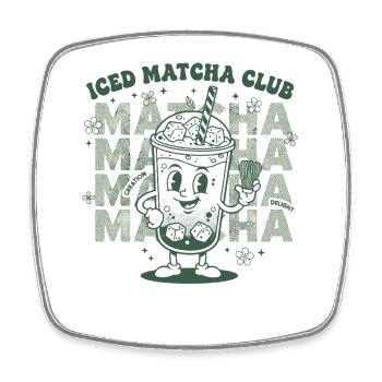 Iced Matcha Club Funny Matcha Tea Lover Green - Viereckiger Kühlschrankmagnet - Weiß - Vorne