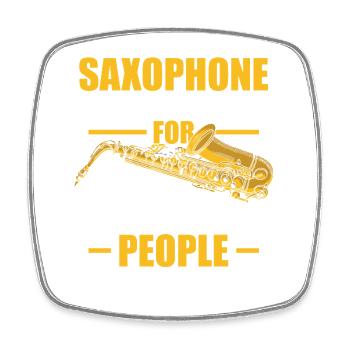 Saxophone, l’instrument, saxophoniste - Magnet carré - blanc - Devant