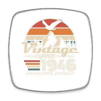 Vintage 1946 Jahrgang Geburtstag Geschenk - Magnet carré - blanc - Devant