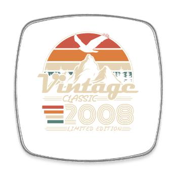 Cadeau d’anniversaire vintage 2008 - Magnet carré - blanc - Devant