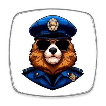 Marmots Police - Square fridge magnet - white - Front