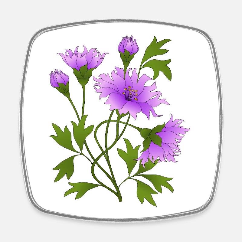 Flowers - Square fridge magnet - white