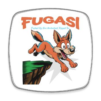 FUGASI Jumping Fox - Square fridge magnet - white - Front