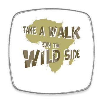 Safari Afrique : Savane faunique du Serengeti - Magnet carré - blanc - Devant
