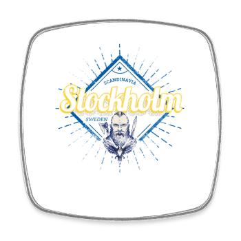 Stockholm Hauptstadt Schweden Wikinger Souvenir - Viereckiger Kühlschrankmagnet - Weiß - Vorne
