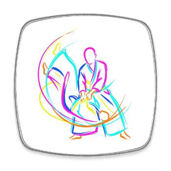 Judo Martial Arts - Square fridge magnet - white - Front