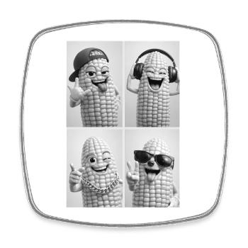 Corn - Viereckiger Kühlschrankmagnet - Weiß - Vorne