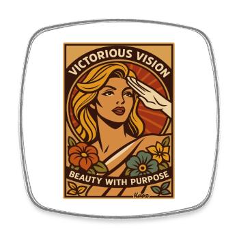 Victorious Vision: Schönheit mit Sinn - Viereckiger Kühlschrankmagnet - Weiß - Vorne