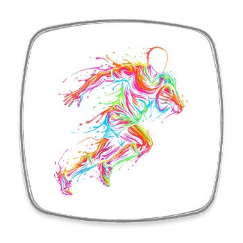 Joueur de Rugby Homme Enfant Garçon - Magnet carré - blanc - Devant