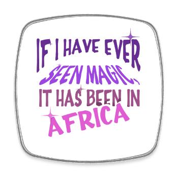 Safari Afrique : Savane faunique du Serengeti - Magnet carré - blanc - Devant