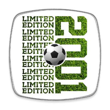 LIMITED EDITION 2001 FOOTBALL 25TH BIRTHDAY - Square fridge magnet - white - Front