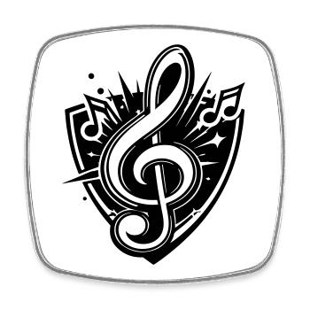 Notenschlüssel Musik Logo - Viereckiger Kühlschrankmagnet - Weiß - Vorne