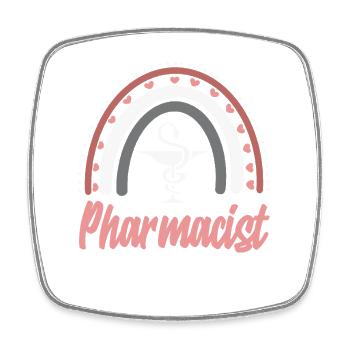 Boho Rainbow Apothekerin Pharmazietechnikerin - Viereckiger Kühlschrankmagnet - Weiß - Vorne
