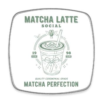 Matcha Latte Social Matcha Perfection Green Tea - Viereckiger Kühlschrankmagnet - Weiß - Vorne