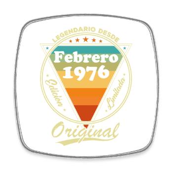 Februar 1976 Retro-Vintage-Geburtstagsgeschenk - Viereckiger Kühlschrankmagnet - Weiß - Vorne