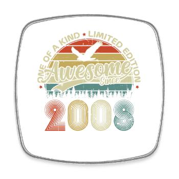 Cadeau d’anniversaire rétro vintage vintage 2008 - Magnet carré - blanc - Devant