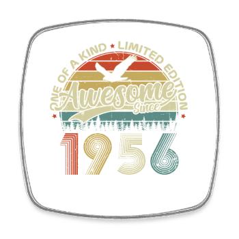 1956 Vintage Jahrgang Retro Geburtstag Geschenk - Viereckiger Kühlschrankmagnet - Weiß - Vorne