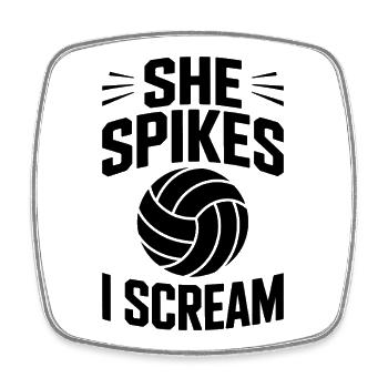 Volleyball Spruch Lustiges Volleyball Geschenk - Viereckiger Kühlschrankmagnet - Weiß - Vorne