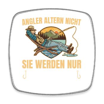 Angler Altern Nicht Fischerei - Viereckiger Kühlschrankmagnet - Weiß - Vorne