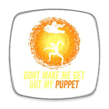 Puppet Master Pun Tee - Viereckiger Kühlschrankmagnet - Weiß - Vorne